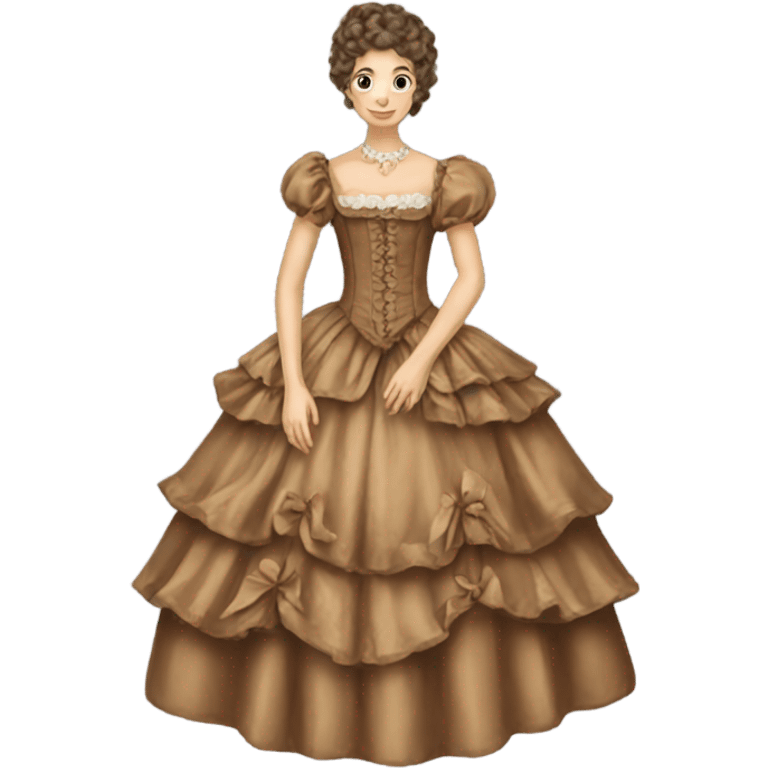 brown rococo dress emoji