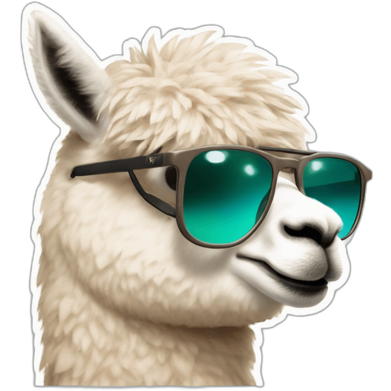 alpaca with summer rayban and cirgar emoji