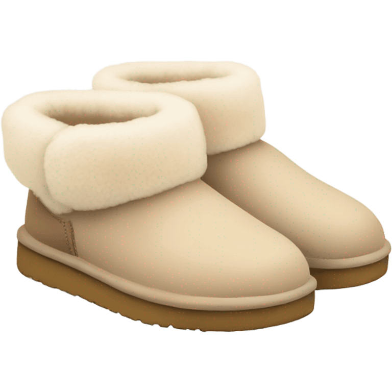 pastel beige cute ugg slippers emoji