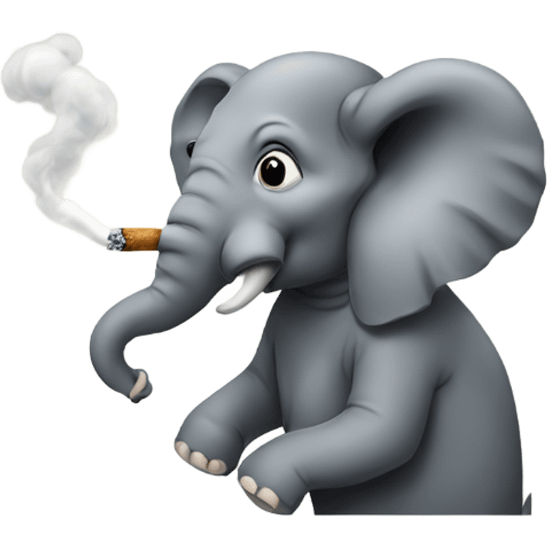 An elephant smoking  emoji