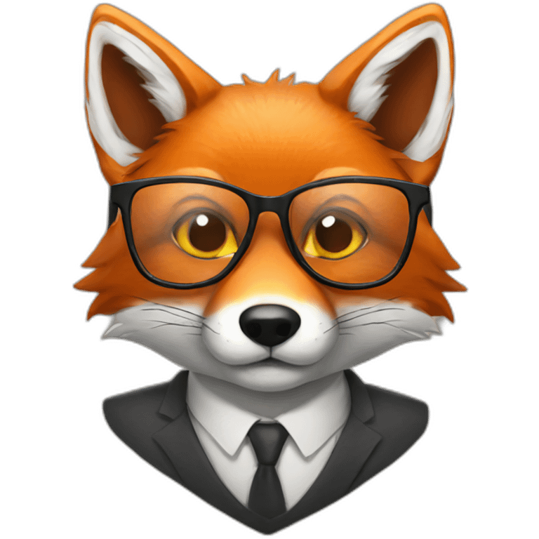 fox wearing glasses emoji