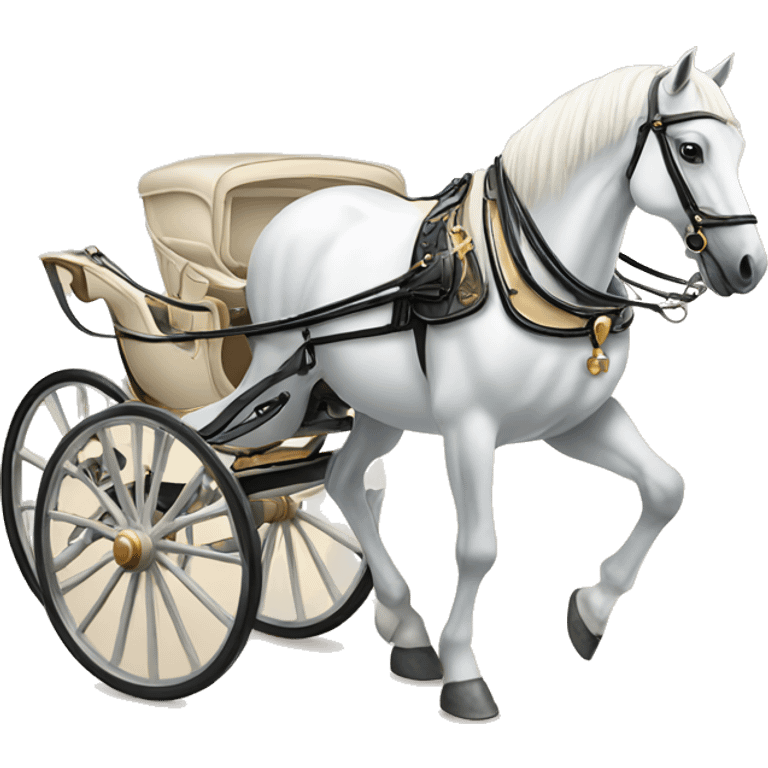 White horse with fancy carriage  emoji