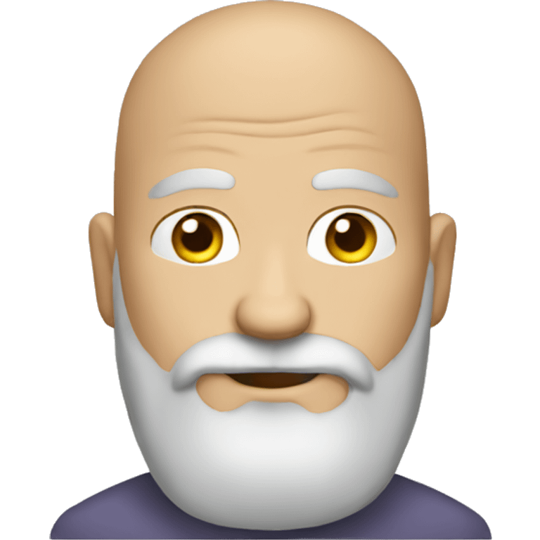 Grey bearded man with bald head emoji