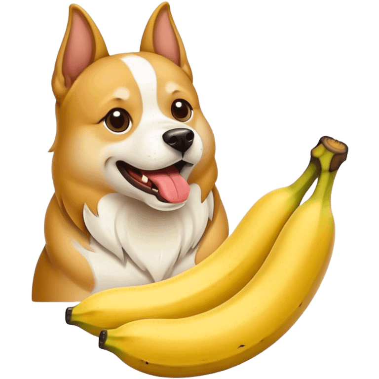 Dog eaten banana emoji