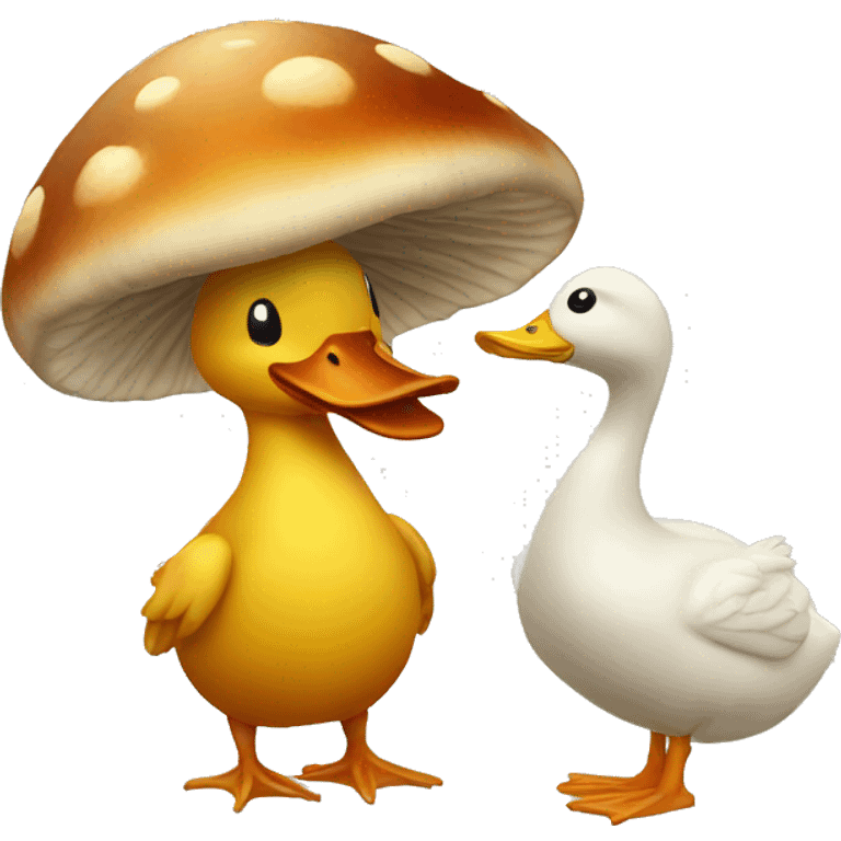 Mushroom throwing a duck emoji