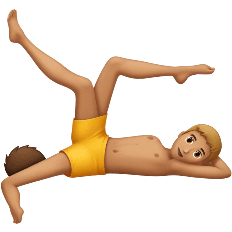 person lying down with leg up emoji