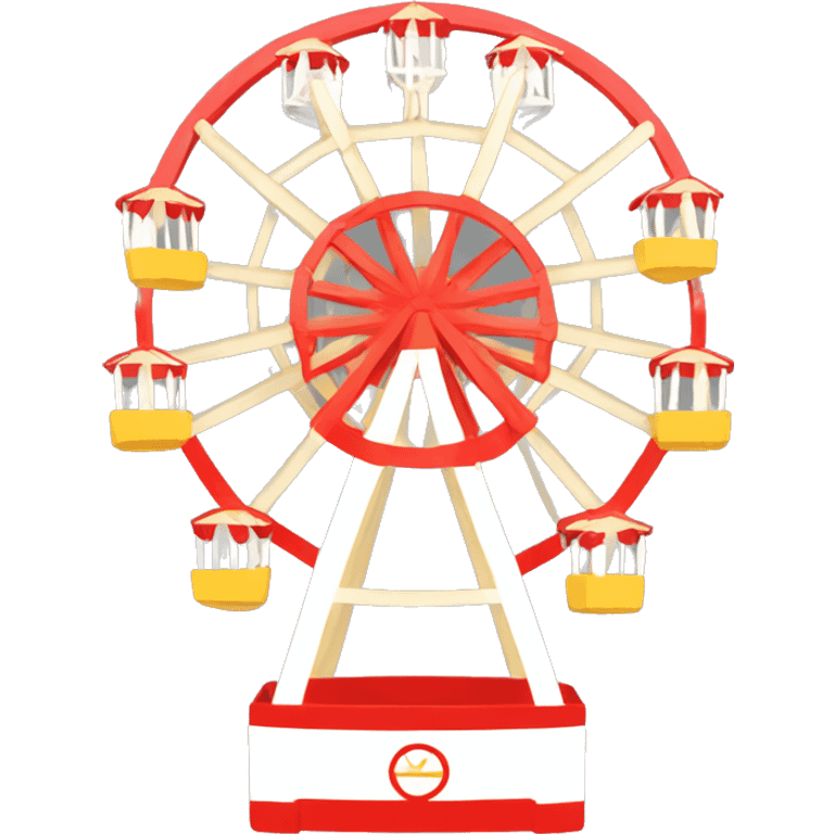 red, white and gold ferris wheel emoji