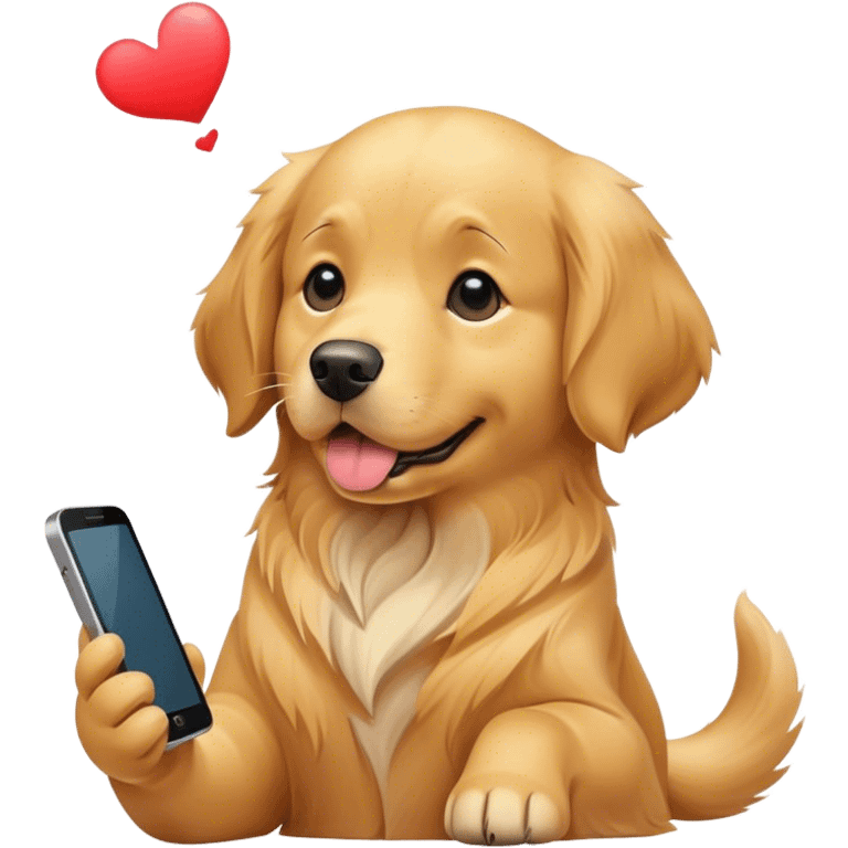 A dog with mobile phone  emoji