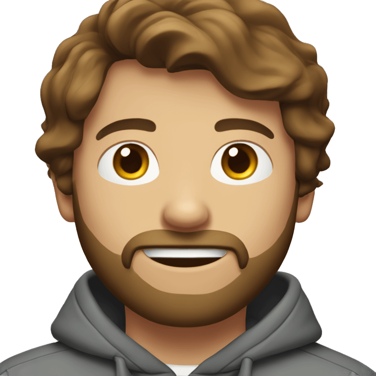 DARrBrown haired Guy with beard wearing a hoddie  emoji