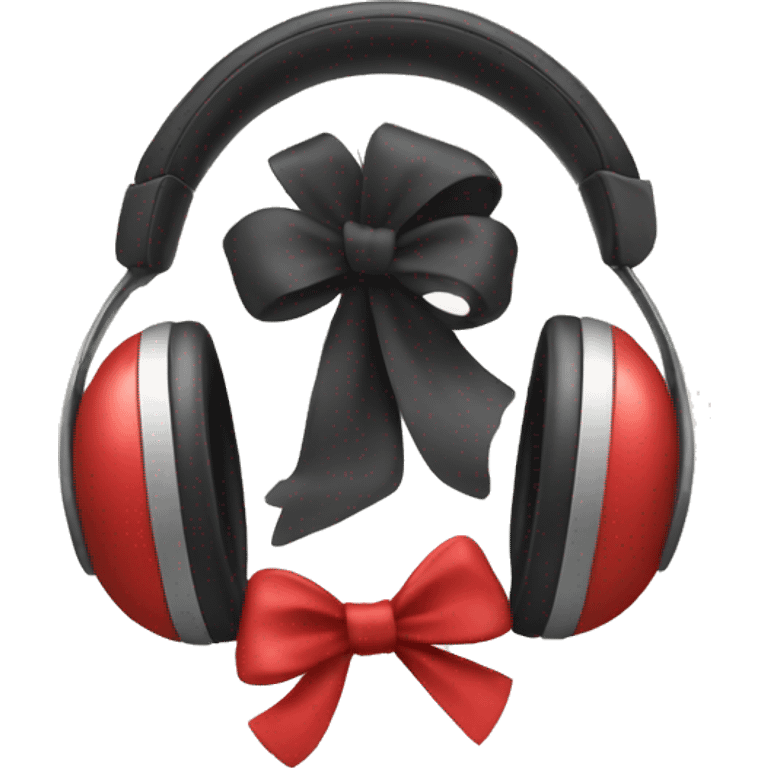 Headphones with a bow emoji