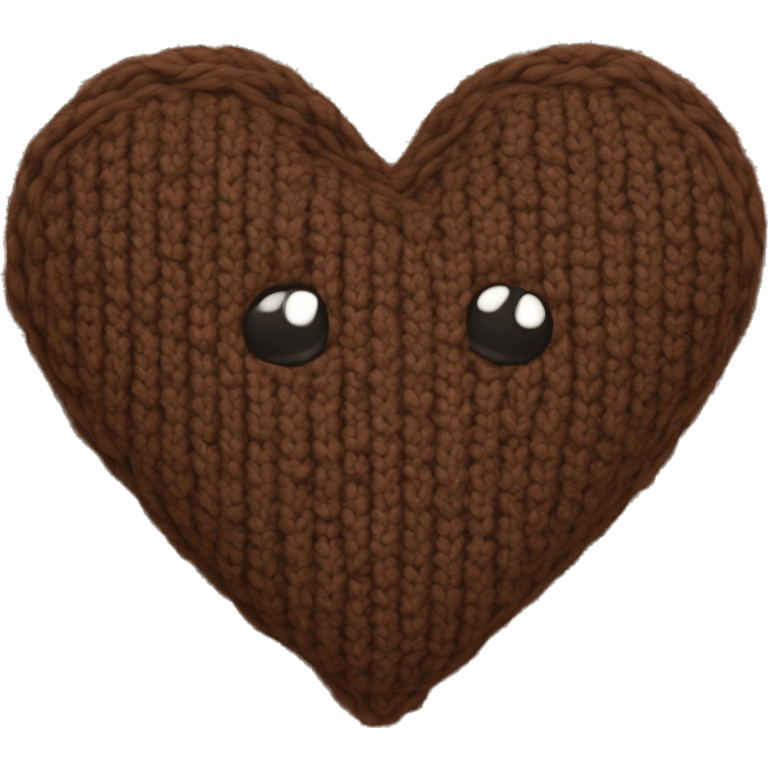 Brown knitted heart emoji