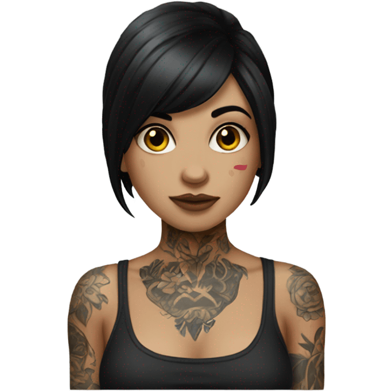 Tattooed girl black hair emoji