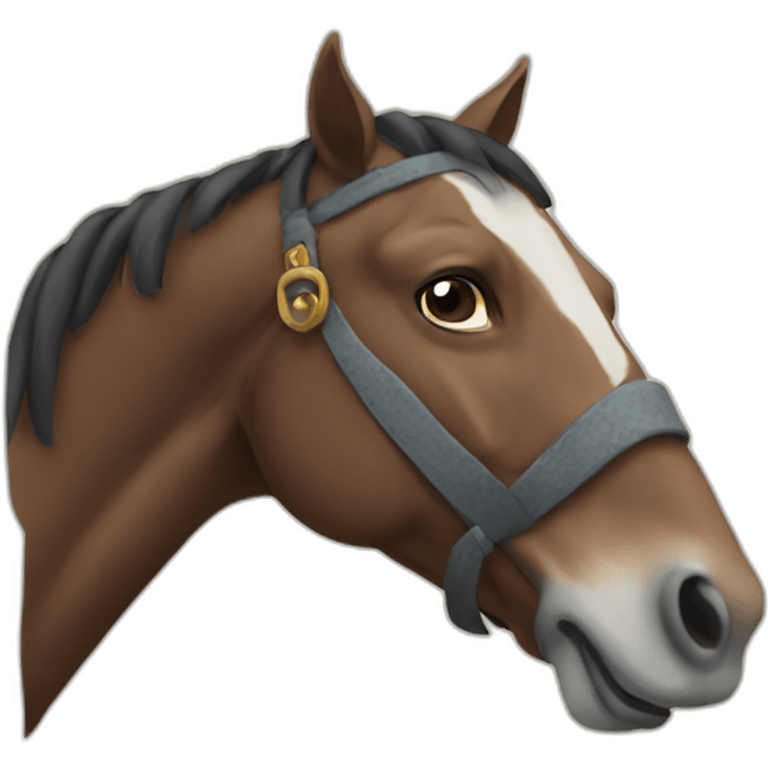 Horse with an old costume  emoji