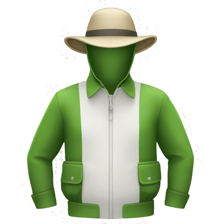 gardener pith helmet jacket white green trees  emoji