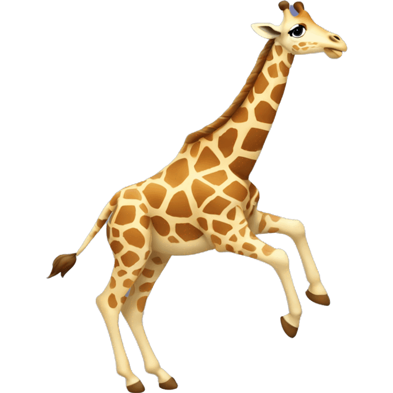 Giraffe running energetically with legs in motion. emoji