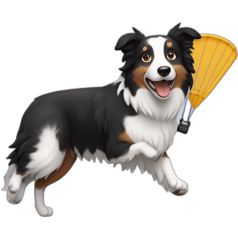 Paragliding border collie emoji