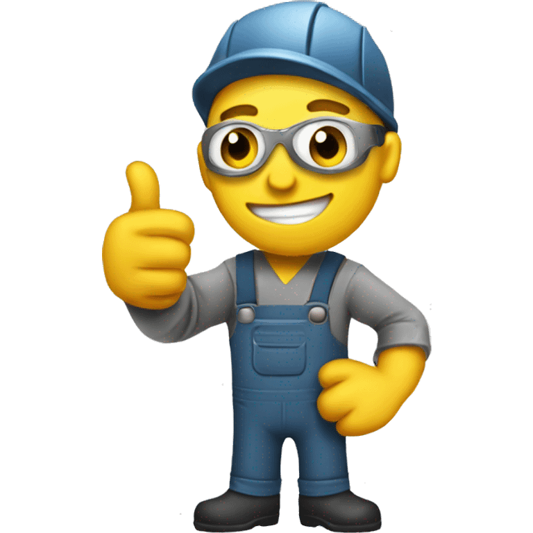 welder with thumb up emoji