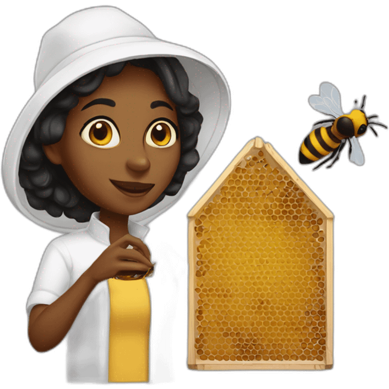 beekeeper black lady honey emoji