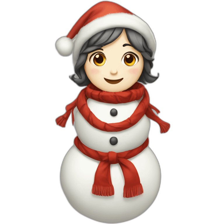 full body christmas-snowman-girl emoji