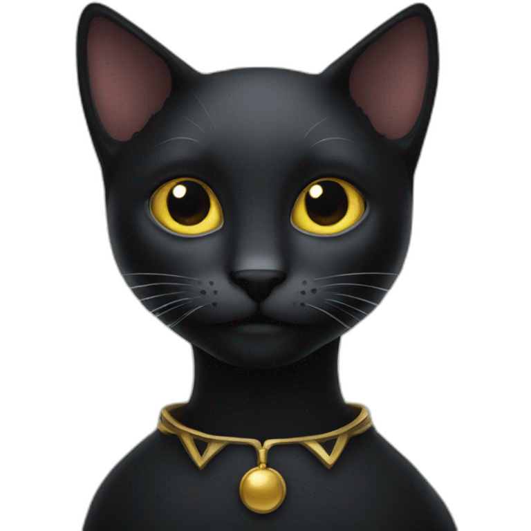 Dark cat with gloriole emoji