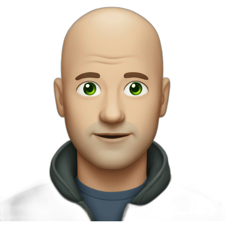 bald man, green eyes, older emoji