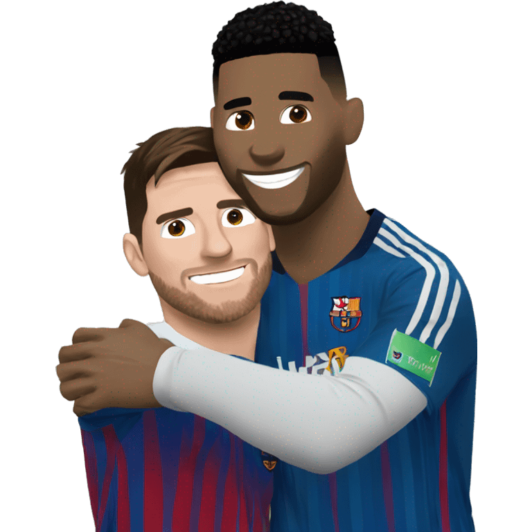 Messi and Ronaldo hugging  emoji