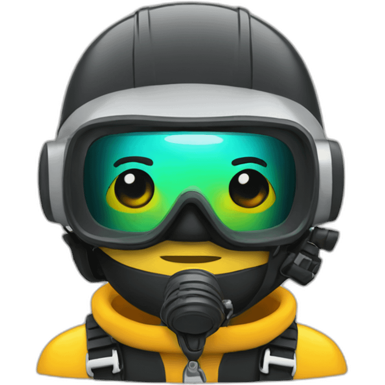 Scuba diver in a construction helmet emoji