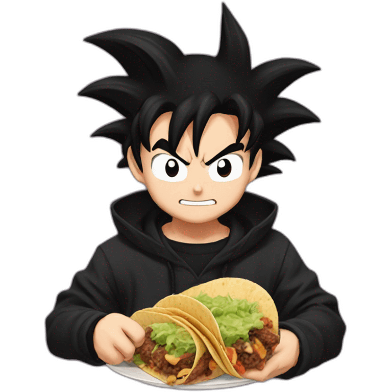 Goku black comiendo un taco emoji