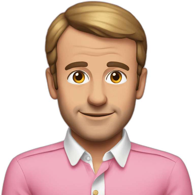 emmanuel macron pink shirt emoji