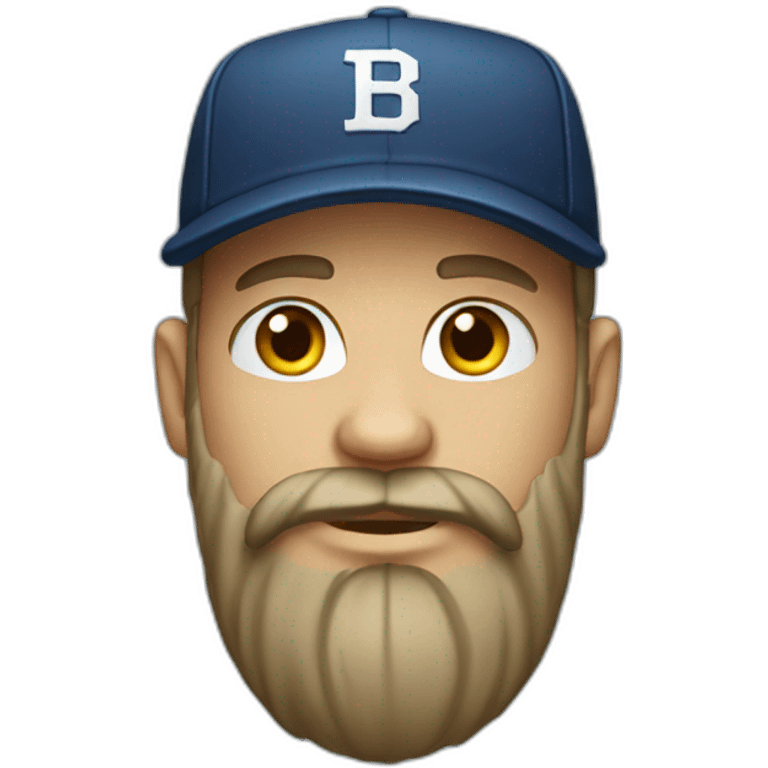 bearded boy in baseball cap emoji