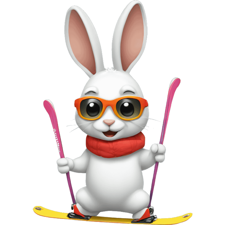 Skiing rabbit emoji