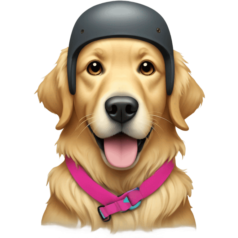 Snowboarding golden retriever  emoji