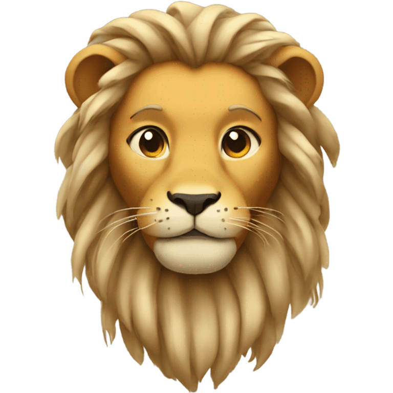 Lion with hair braids emoji