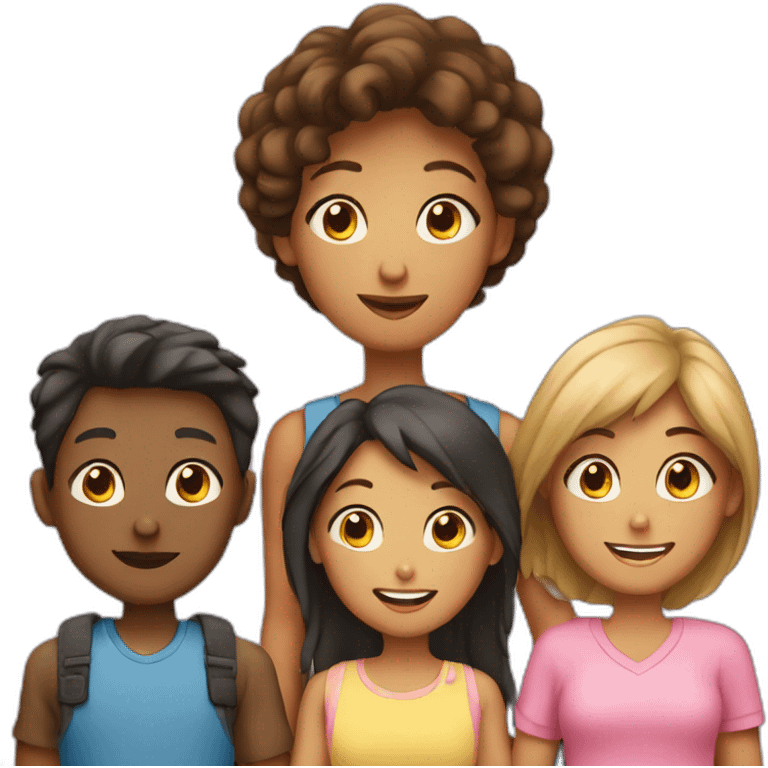 family of 3 mother and teengaers boy and girl emoji