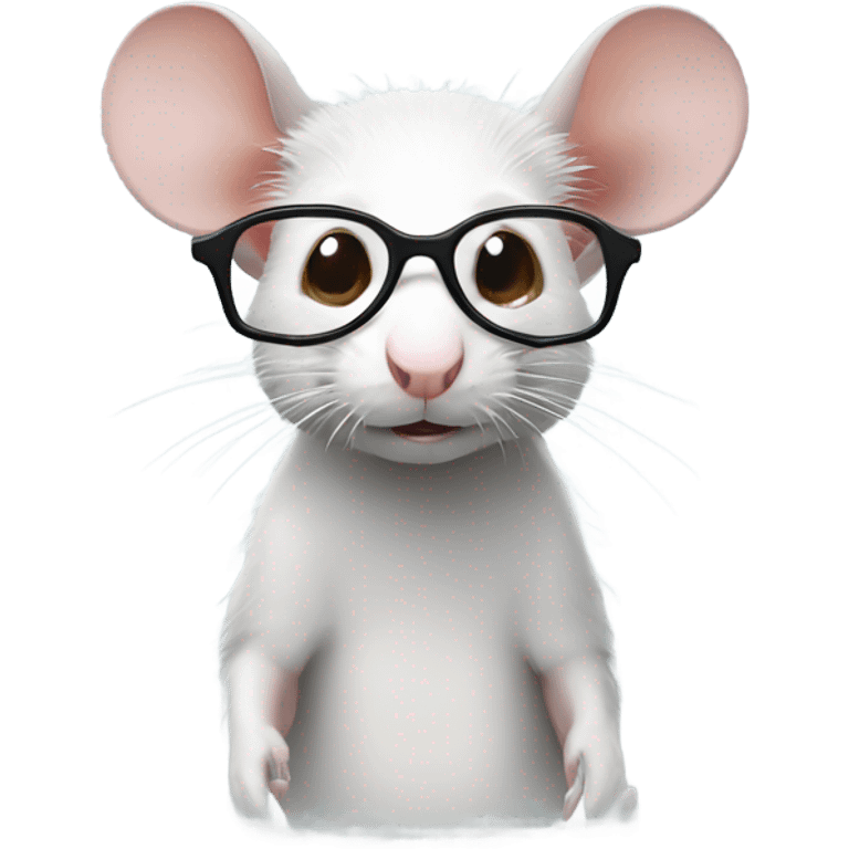 Rat with white glasses emoji