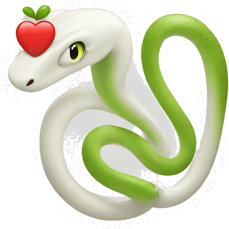 White Snake, apple, heart emoji