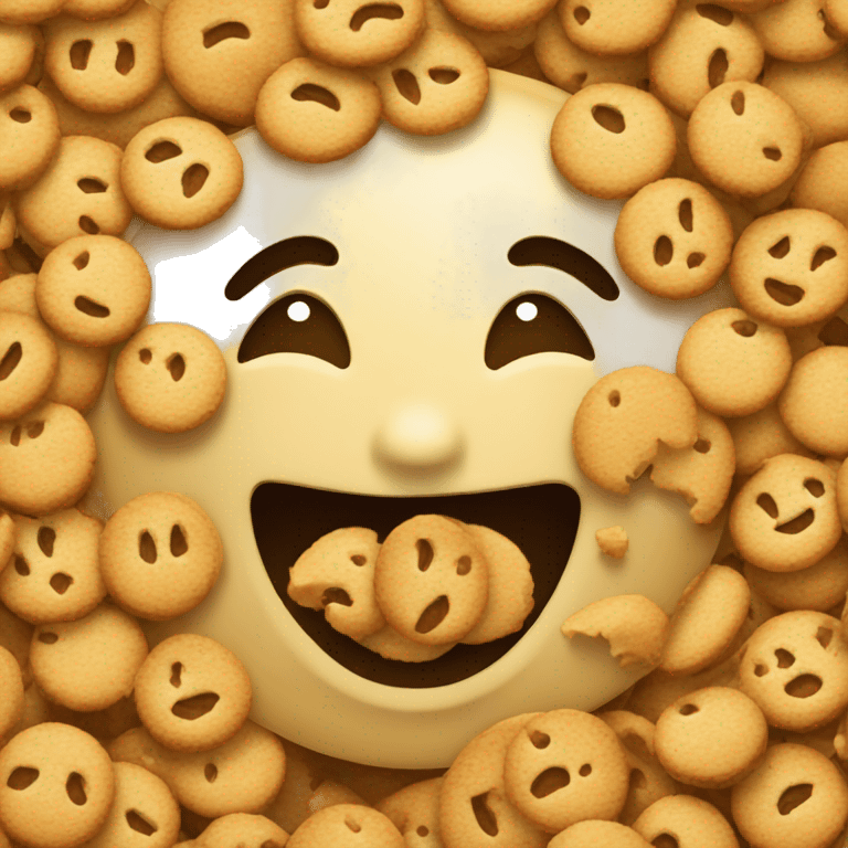 laughing face with cookie crumbs emoji