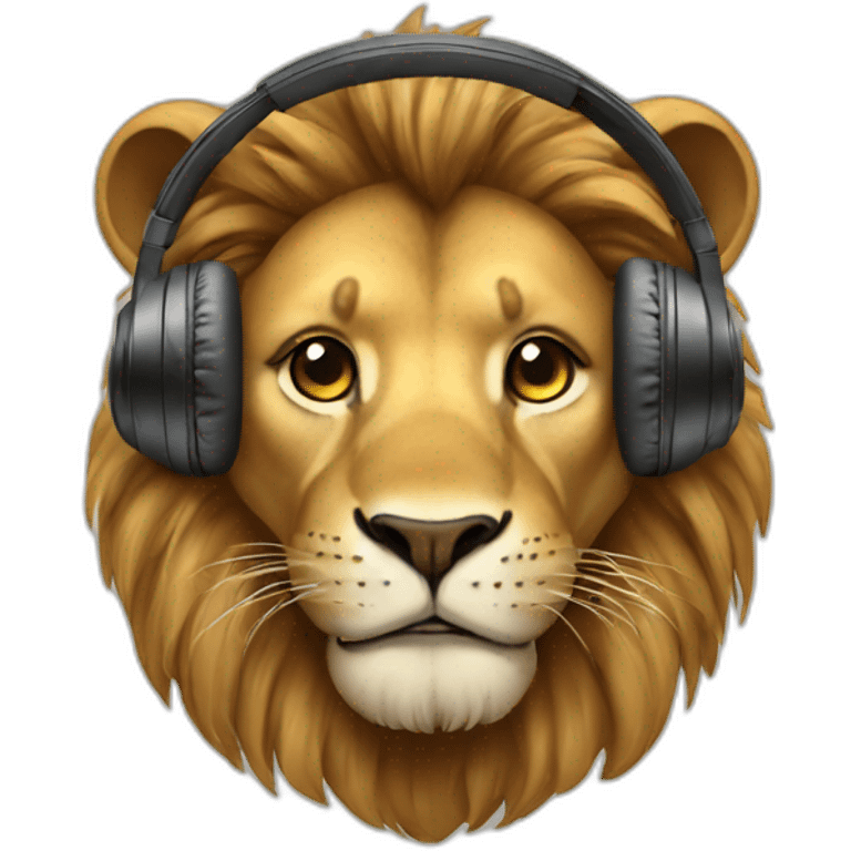 lion with headphones emoji