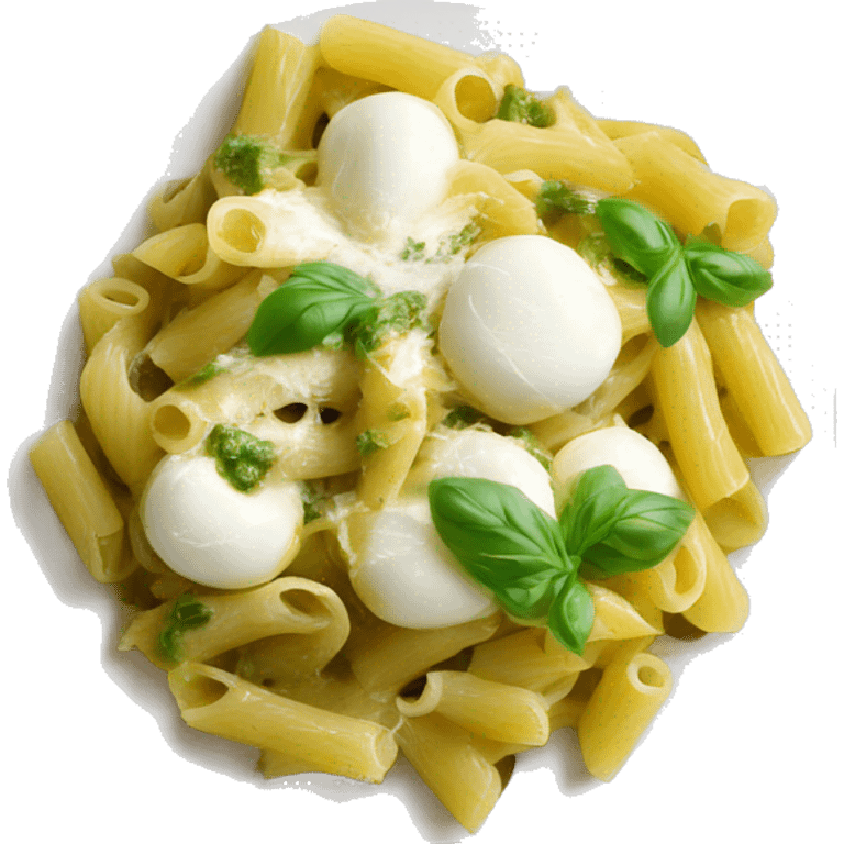 pesto pasta with buffalo mozzarella  emoji