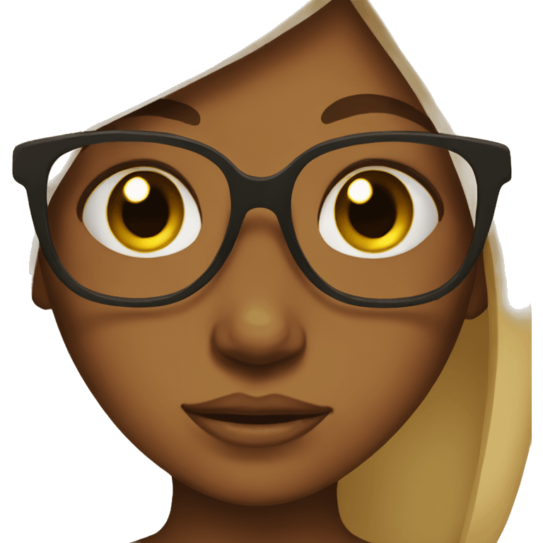 Brown girl with glasses crying emoji