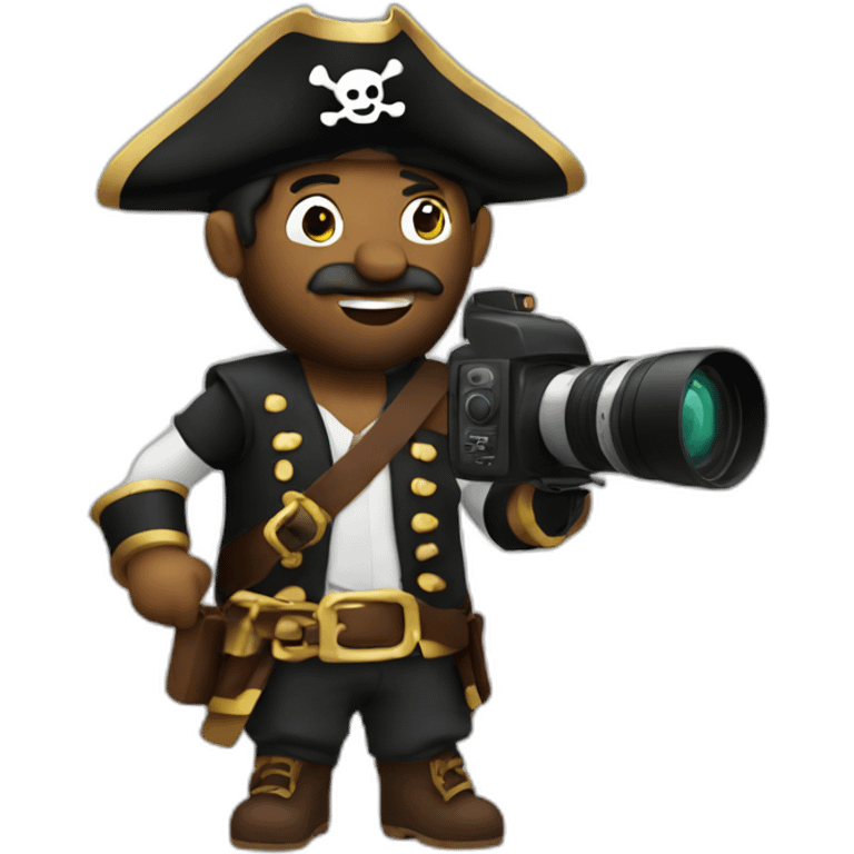 A pirate with a video camera emoji