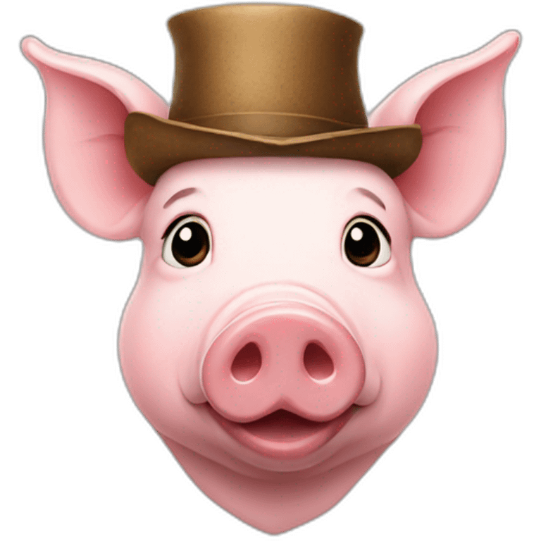 Pig with hat emoji