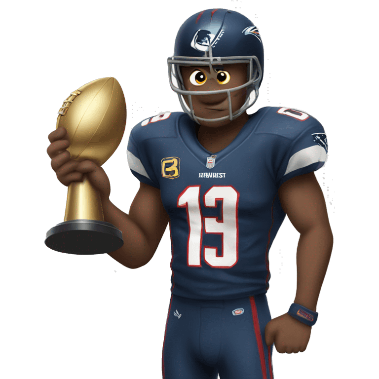 Mean face emoji holding superbowl trophy  emoji