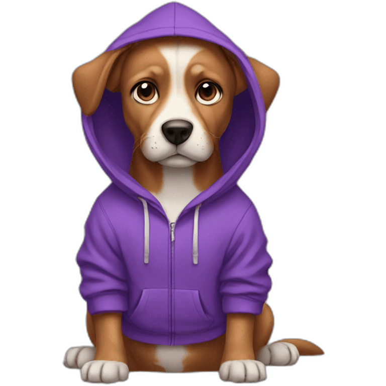 dog with purple hoodie emoji