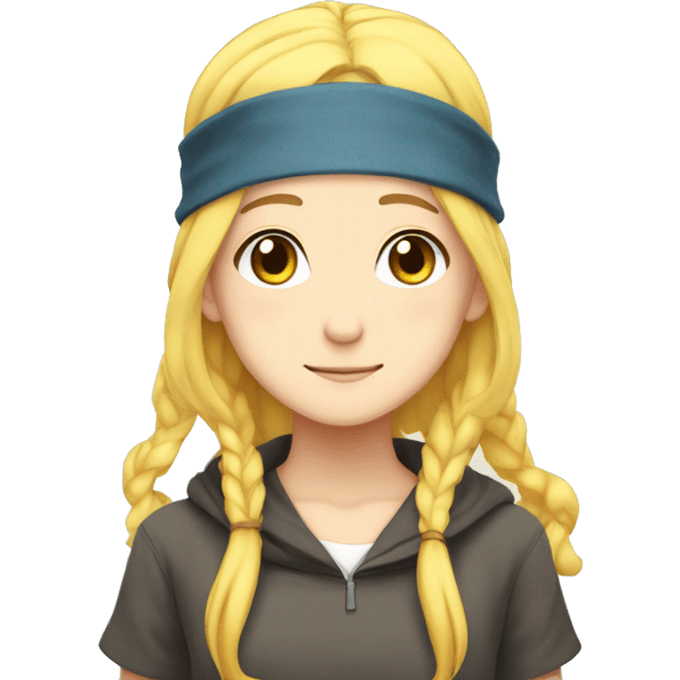 Anime girl with yellow hair but headband on her hair ymir fritz  emoji