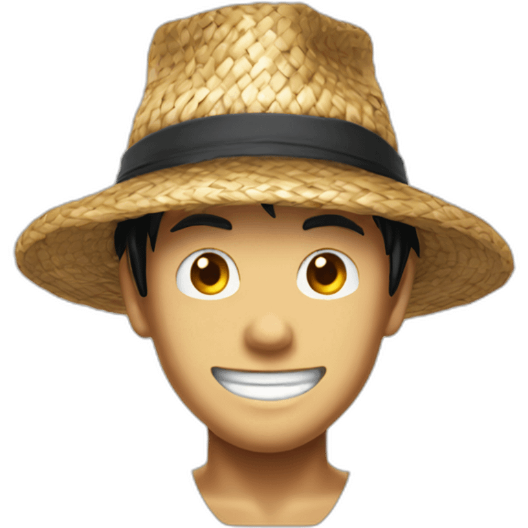 Emojis luffy avec un chapeau de paille  emoji