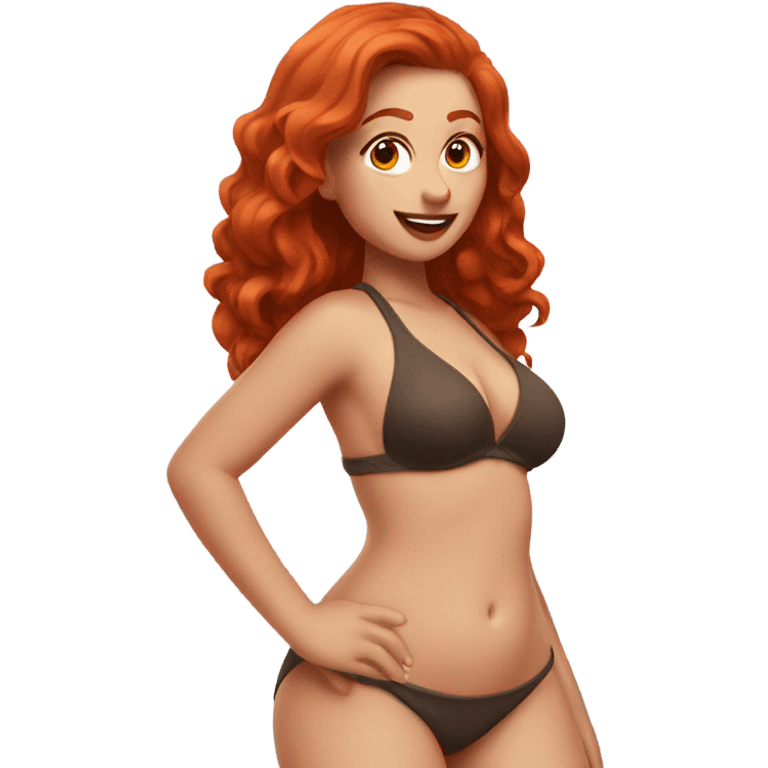 Curvy redhead sfw bikini pose emoji