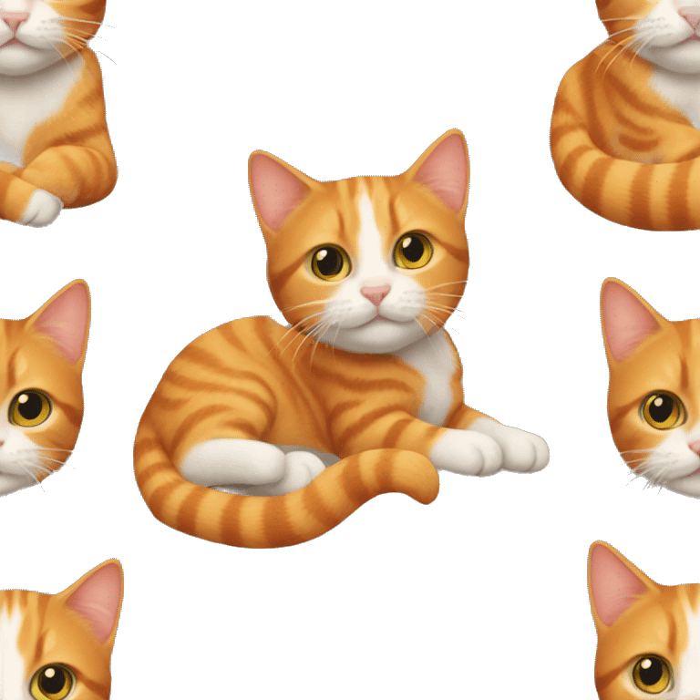 An orange tabby kitty cat with long tail emoji