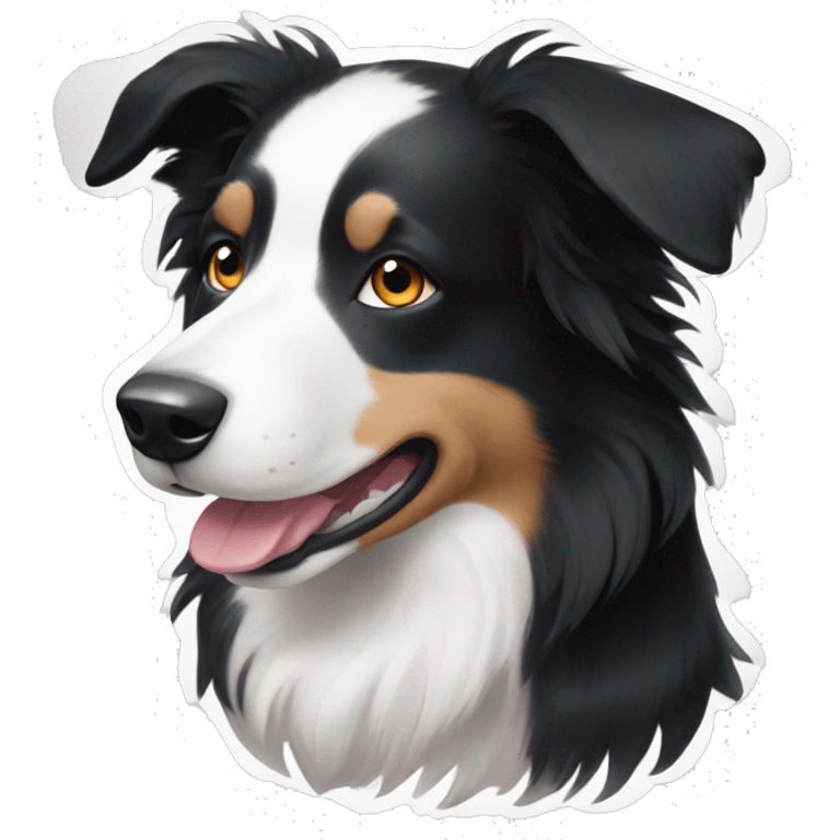 Black and whiteBorder collie dog emoji