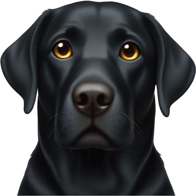 Black Labrador with halo emoji